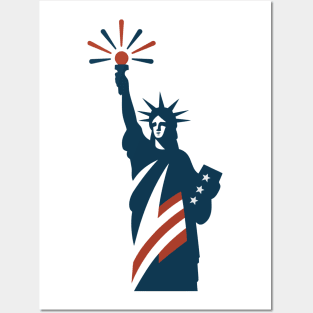 Statue of Liberty patriotic USA flag design Posters and Art